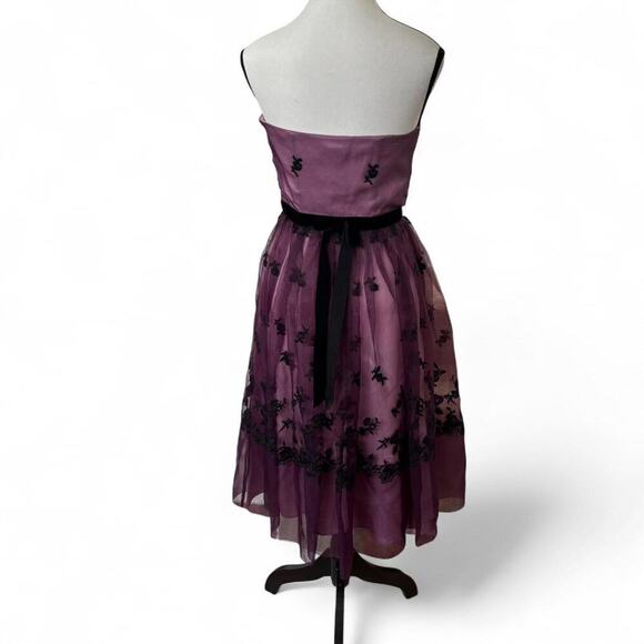 Y2K VINTAGE BETSEY JOHNSON PUPLE/PLUM BLACK LACE WHIMSYGOTH PARTY‎ DRESS S/XS - Picture 6 of 8